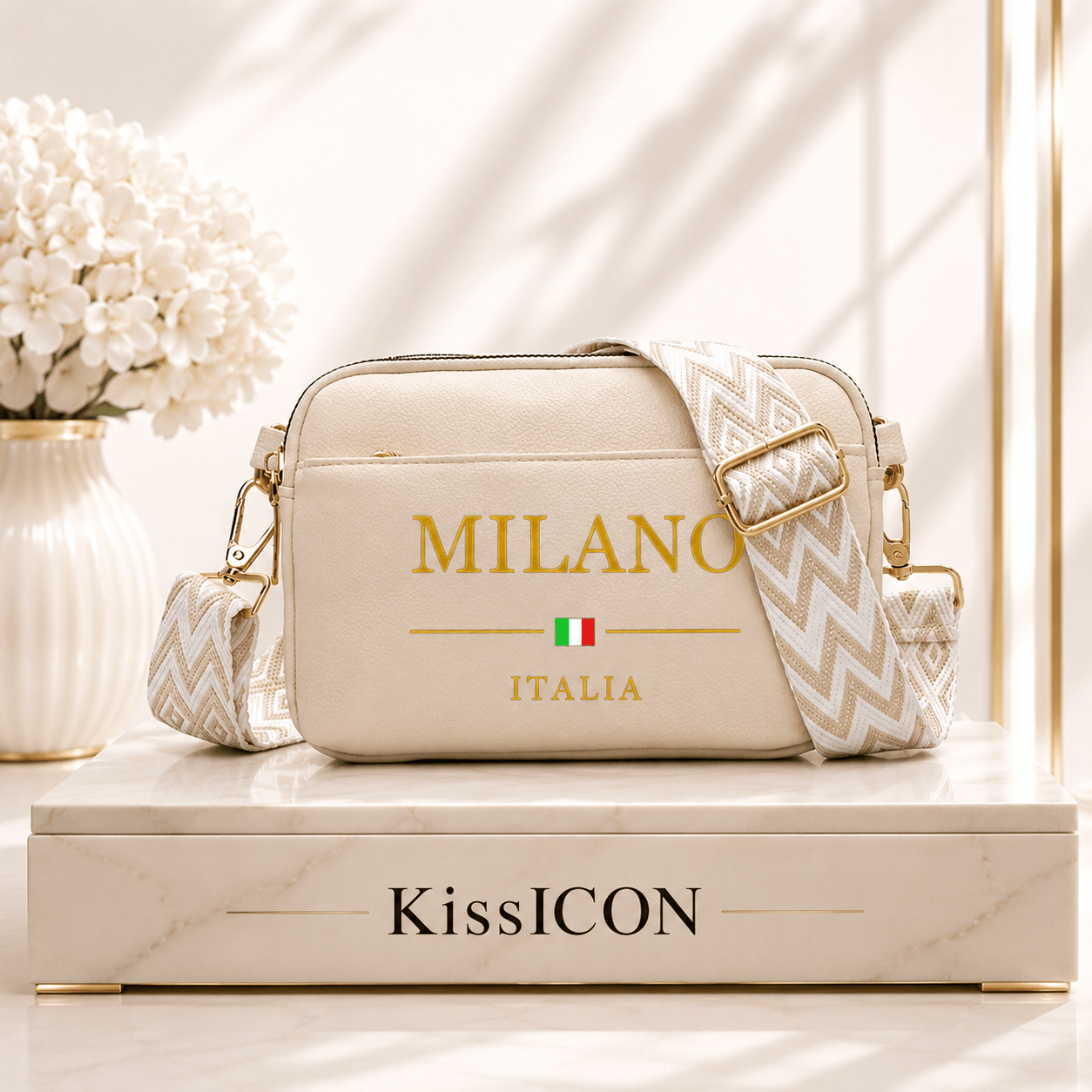 KissICON Da Milano Chic Minimalist Portable Crossbody Bag