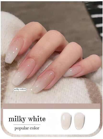 KissICON dantourubai 1pcs WS Autumn Winter Nails Milky White Gel