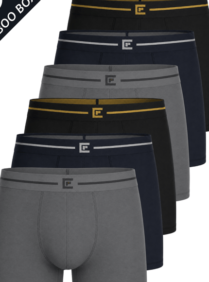 KissICON Dark Assorted / UK XL Soft Bamboo Boxers 6Pack Mens Breathable MoistureWicking Comfort