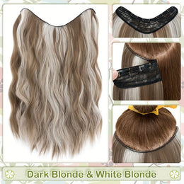 KissICON Dark Blonde & White Blonde / 18inch KissIcon 18 Inch Clip In Hair Extensions -