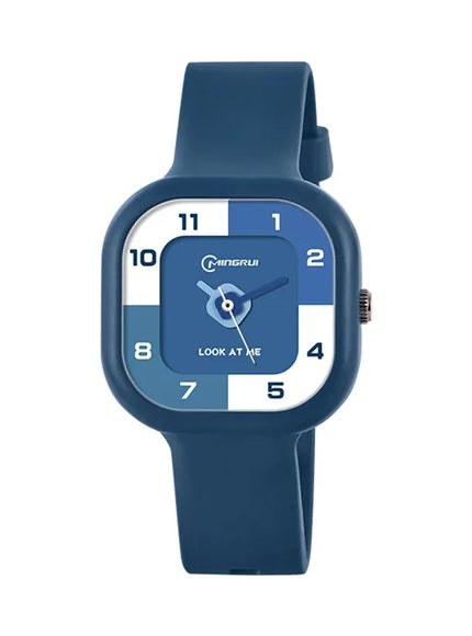 KissICON Dark Blue 💋 UTHAI CA05 Women's Square Watch - 30M