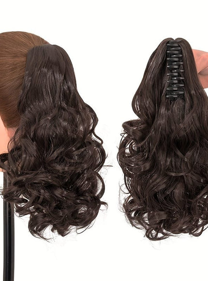 KissICON Dark Brown-1 / 14inch KissIcon Ponytail Extension - Clip In 14 Inch