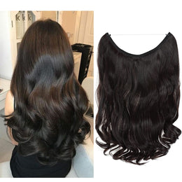 KissICON Dark Brown-1 Kissicon Hair Extensions Hidden Wire Secure