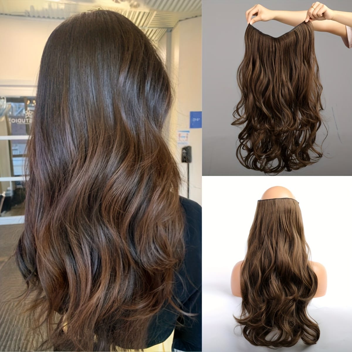KissICON Dark Brown / 22inch 22 Inch 4 Clip Hair Extensions