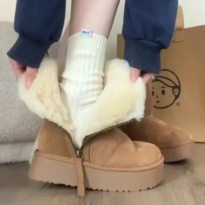 Thick cotton boots with added fleece, 2024 new