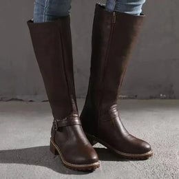 KissICON Dark Brown / 43 New Winter Women's Riding Boots 2024 Round Toe