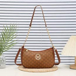 jkthpu-45 Dark-brown KRYEON Vintage Crossbody Chic Chain MPattern Handbag