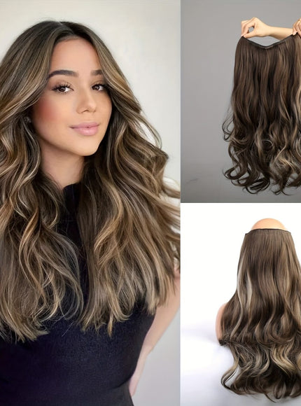 KissICON Dark Brown To Beige / 22inch 22 Inch 4 Clip Hair Extensions