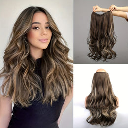 KissICON Dark Brown To Beige / 22inch 22 Inch 4 Clip Hair Extensions