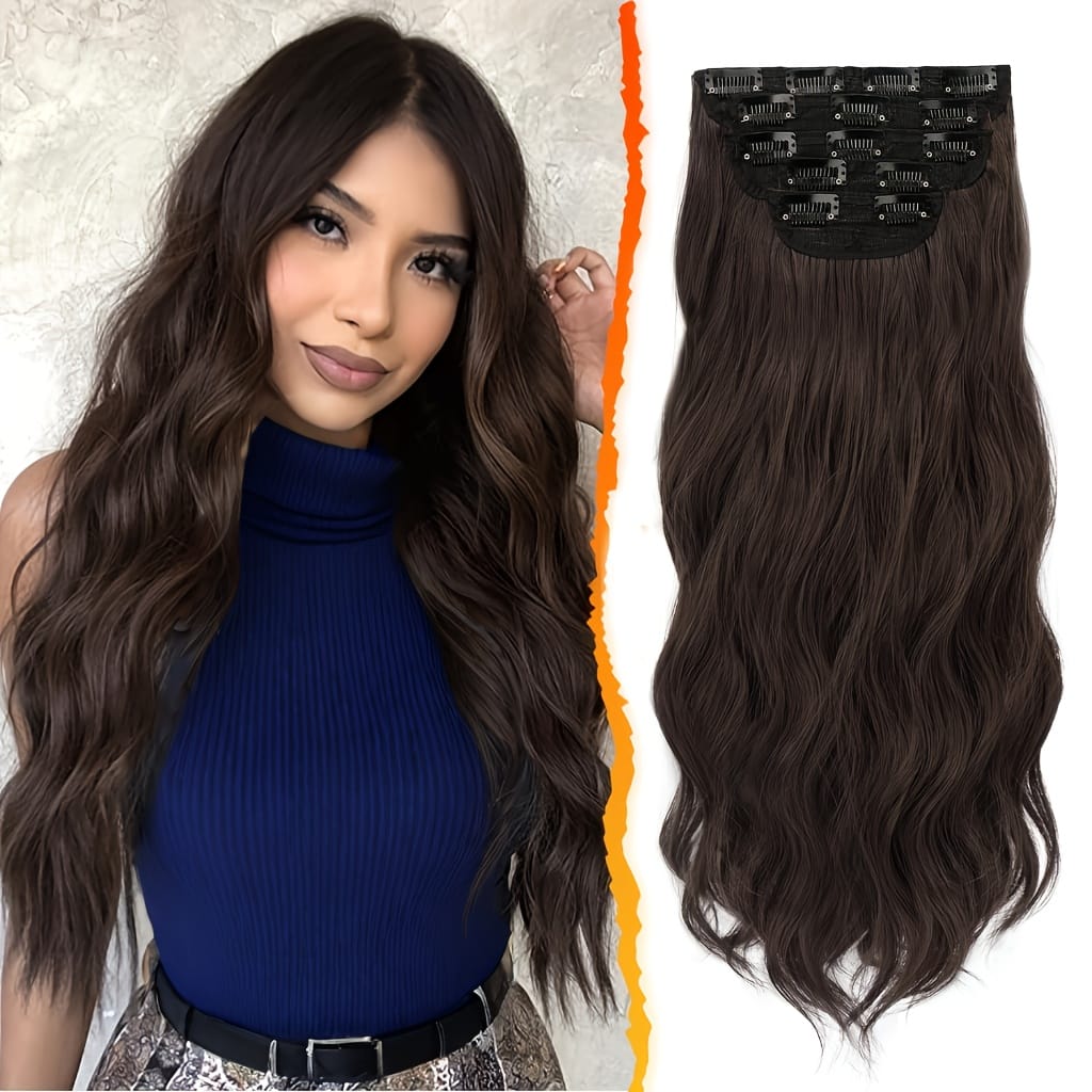 KissICON Dark Chocolate Brown / 18inch KissIcon BARSDAR Wavy Hair Extensions - 18in Thick
