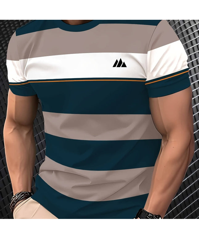 KissICON Dark Cyan / UK 36 Mens Smooth Textured Crew Neck Tee Daily Comfort