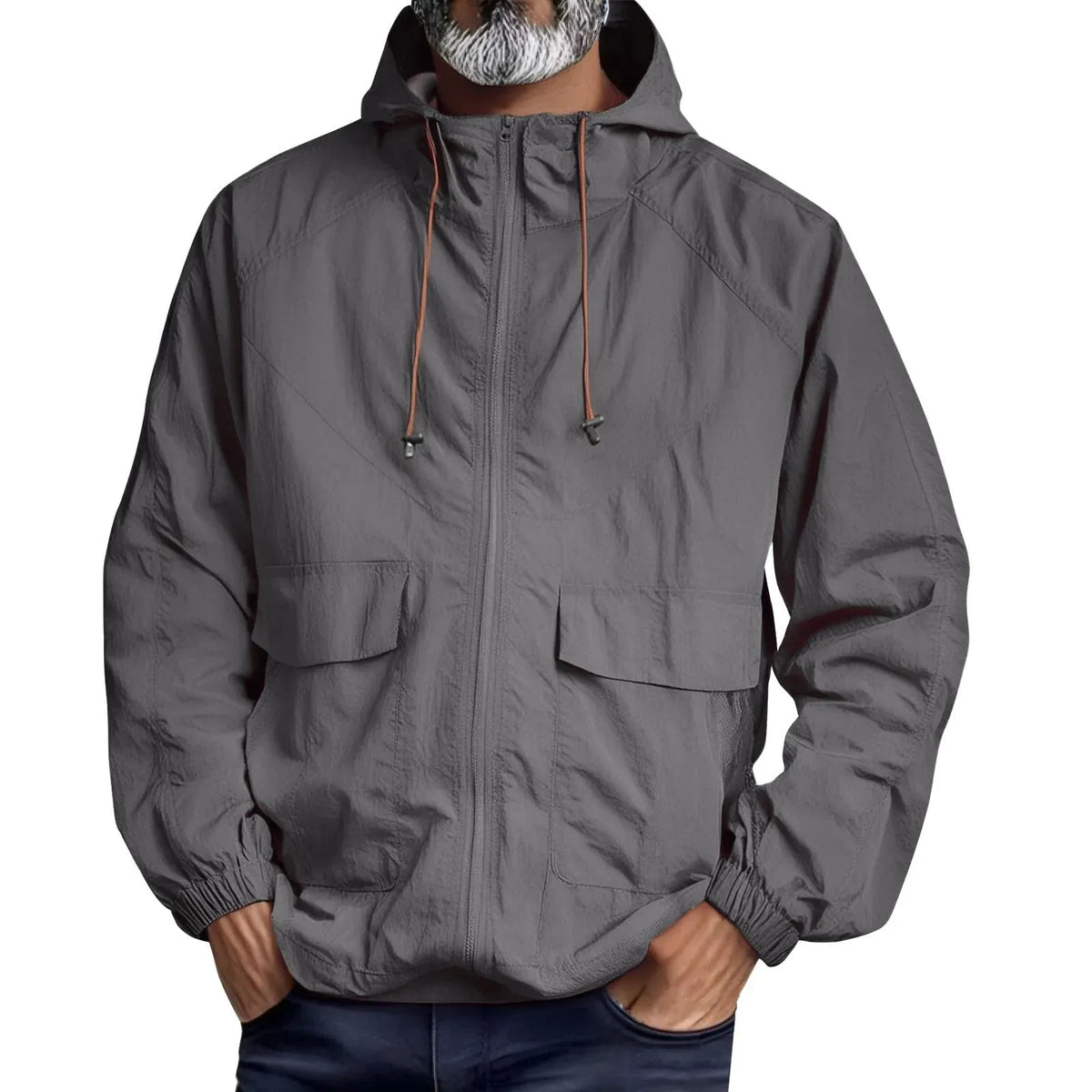 KissICON Dark Gray / L UPF 50 Waterproof Hooded Jacket Sun Rain QuickDry Comfort