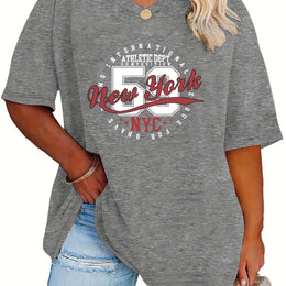 jkthpu-45 Dark Gray / UK 16 Plus Size, Plus Size Women's Fashion Letter Print