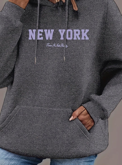 jkthpu-45 Dark Gray / UK 18 Plus Size Hooded Sweatshirt, Loose-Fitting Women'S Hoodie, Printed