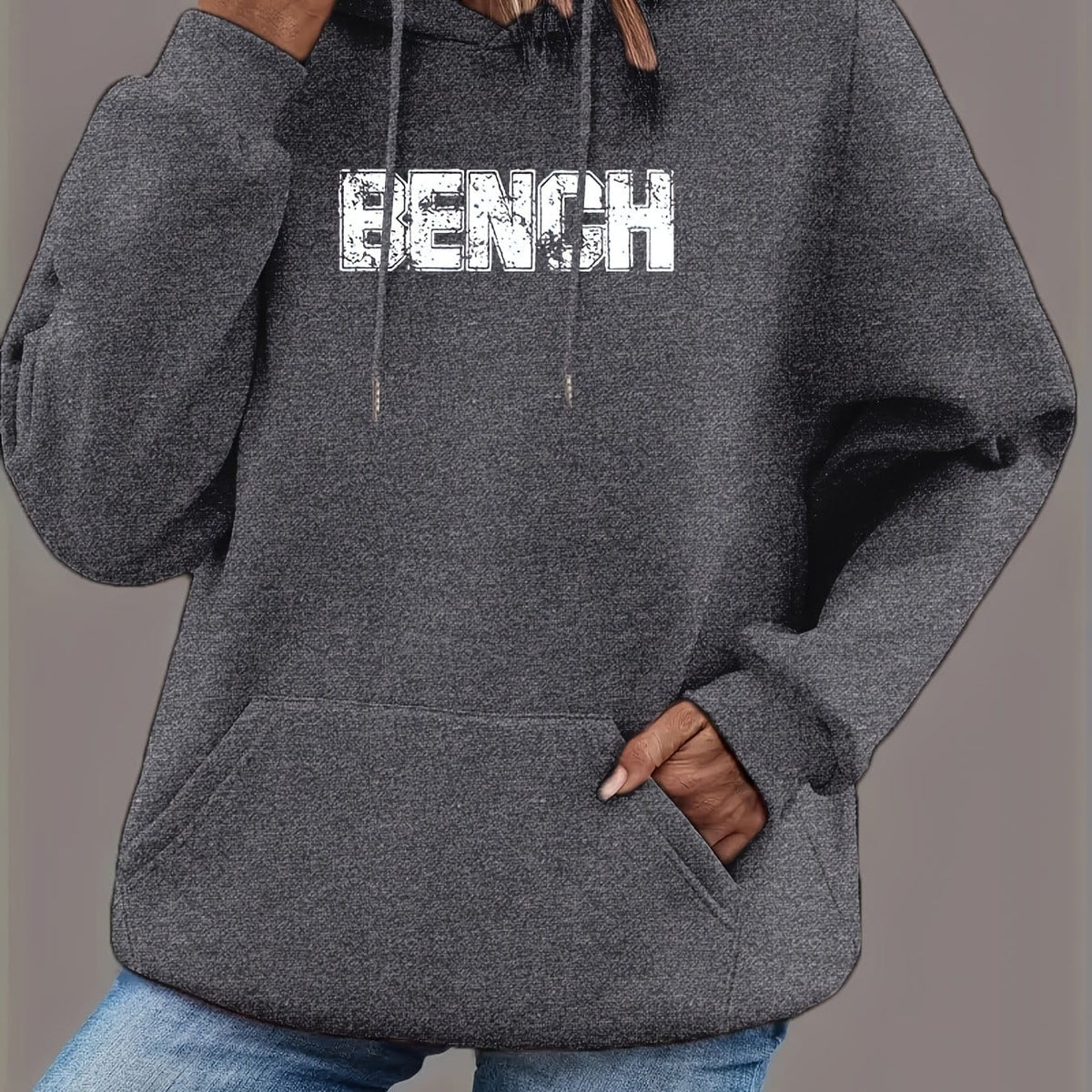 jkthpu-45 Dark Gray / UK 18 Plus Size - Plus Size Women'S Oversized Hoodie
