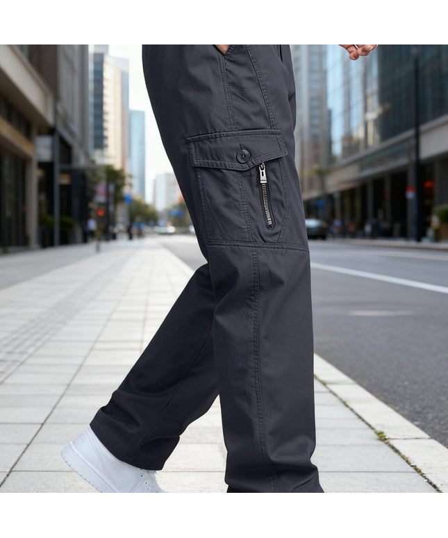 KissICON Dark Gray / UK 31 Korean Style Mens Pure Cargo Pants Soft Breathable Comfort