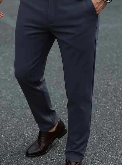 KissICON Dark Gray / UK 38 Mens AllSeason Stretch Dress Pants Slim Fit Comfort