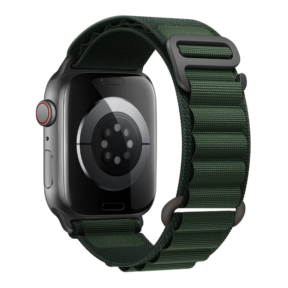 KissICON dark green-black / S10-46 49 42 44 45mm Straps for Apple watch Ultra Band 49mm 46mm 45mm 44mm 40 41 42mm Alpine loop belt bracelet correa iwatch series 9 8 7 SE 6 5 10