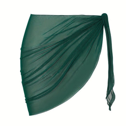 KissICON Dark Green / One-size Sheer Beach Wrap Skirt – Elasticity Resort Essential
