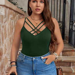 KissICON Dark Green / UK 16 Plus Size, Women's Plus Size Tops - Beige/Black/,