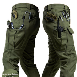 KissICON Dark Green / UK 34 Mens Durable OffRoad Cargo Pants SpringAutumn Utility Trousers