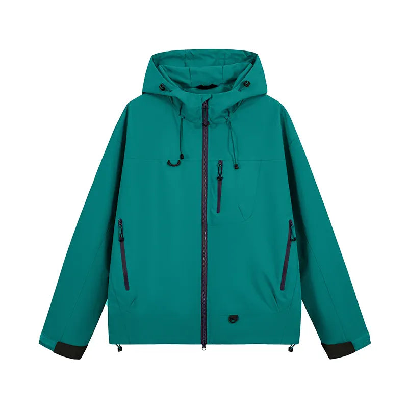 KissICON Dark Green / XXXL(85 kg-100 kg) / China Mainland Waterproof Unisex Hooded Hiking Jacket for All Seasons