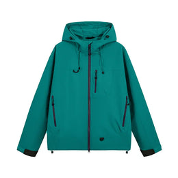 KissICON Dark Green / XXXL(85 kg-100 kg) / China Mainland Waterproof Unisex Hooded Hiking Jacket for All Seasons