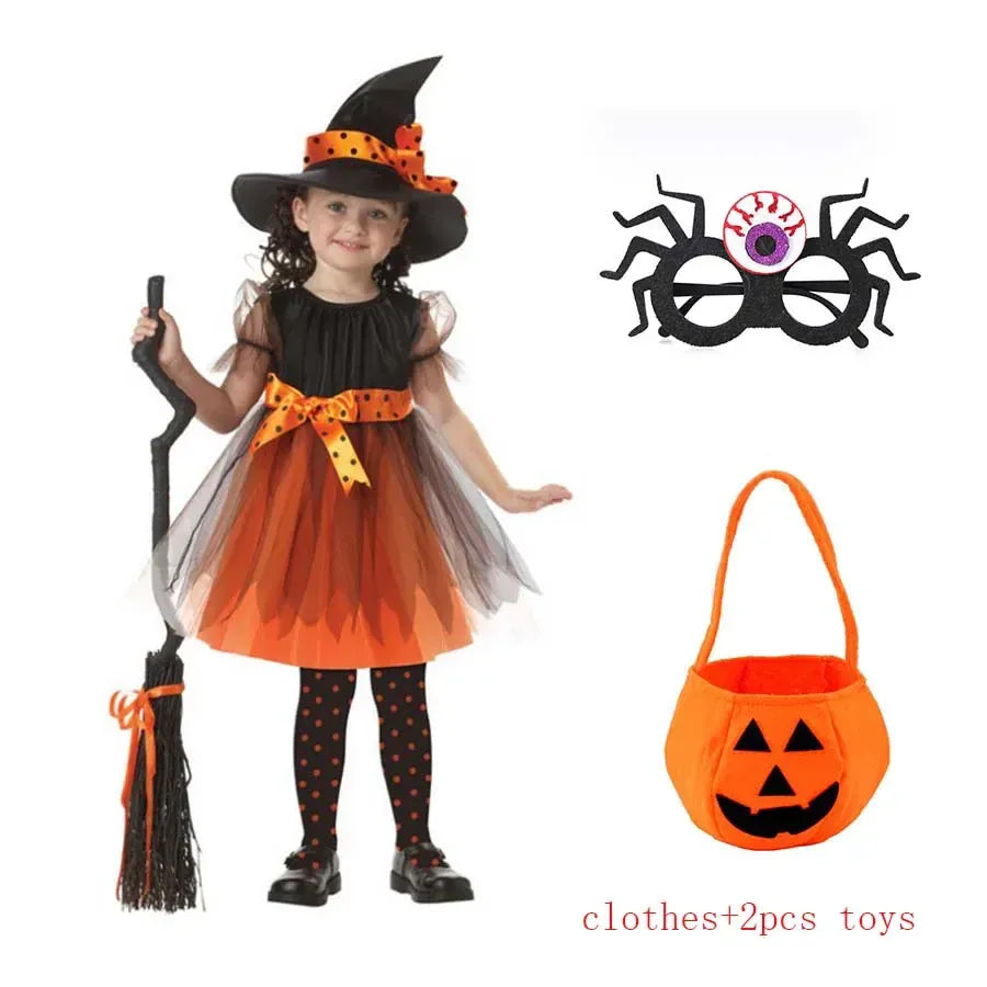 KissICON Dark Grey / 120cm Halloween Costume for Kids Halloween Fantasy Vampire Costume Girls Long Tutu Dress Kids Carnival Outfit Gothic Feather Clothes
