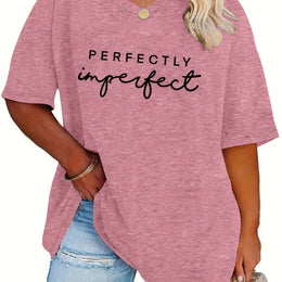jkthpu-45 Dark Pink / UK 16 Plus Size, Women's Plus Size Oversized T-Shirt -