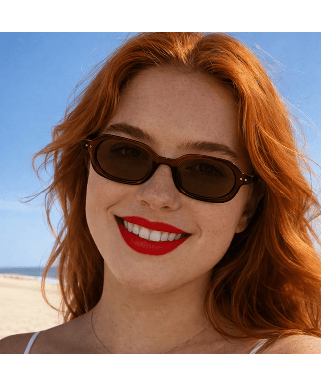 KissICON Eyewear Dark Tea Slices Retro CatEye Sunglasses UV400 Style for Every Adventure