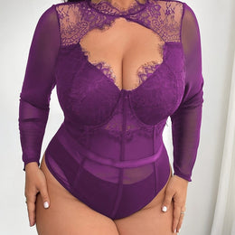 jkthpu-45 Dark Violet / UK 16 Plus Size, Plus Size Four Seasons Comfortable Elegant