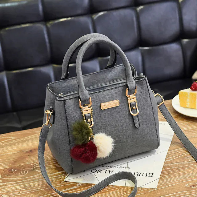 Dropshipman darkgray / (20cm<Max Length<30cm) Yogodlns women beading pendant handbag ladies embossed shoulder bag ladies Messenger bag hairball bags high quality bag