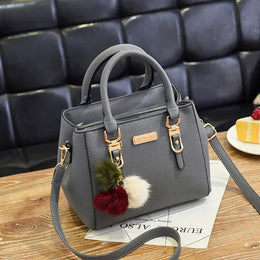 Dropshipman darkgray / (20cm<Max Length<30cm) Yogodlns women beading pendant handbag ladies embossed shoulder bag ladies Messenger bag hairball bags high quality bag