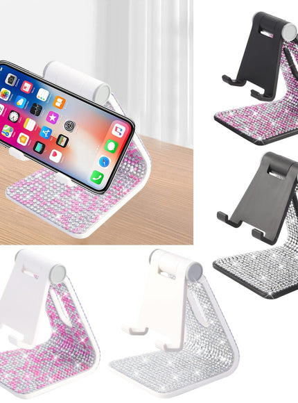 jkthpu-45 Dazzling Diamond Stand Adjustable TabletPhone Holder Portable Office