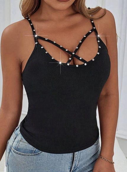 Plus Size, Plus Size Women's Rhinestone Strapless Camisole
