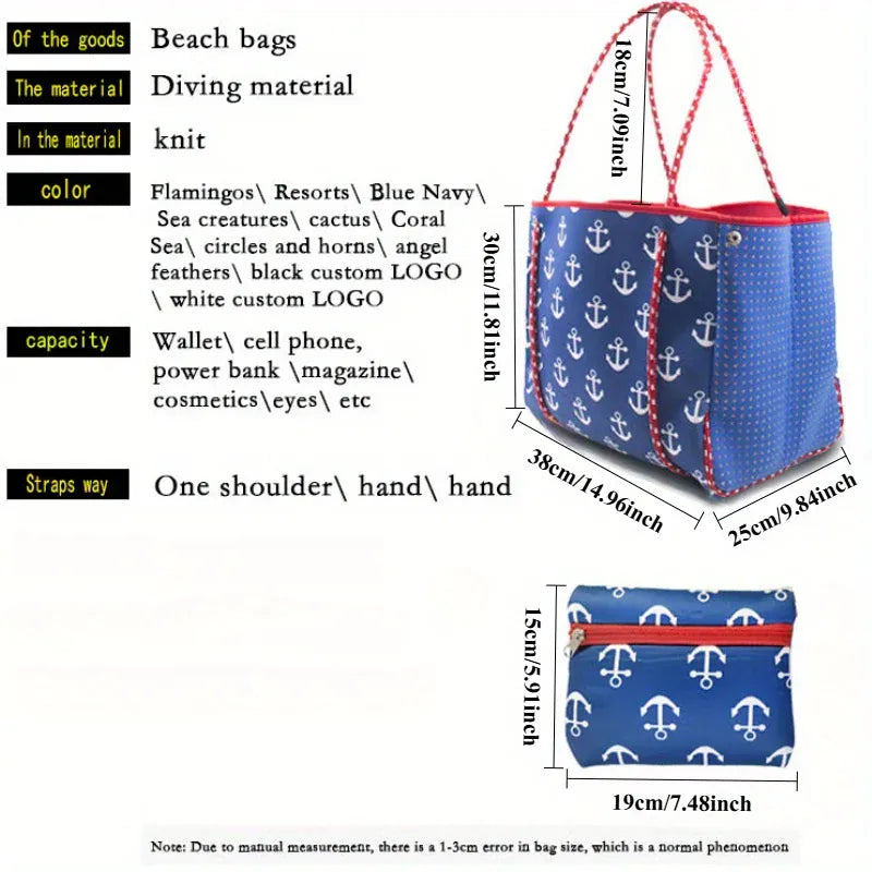 KissICON DEEP BLUE Diving Material Women's Shoulder Blue Beach Small