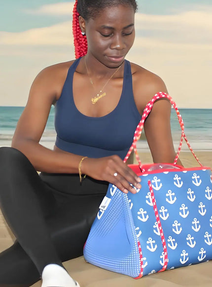 KissICON DEEP BLUE Diving Material Women's Shoulder Blue Beach Small
