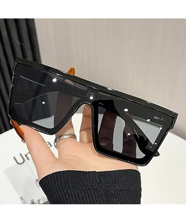 jkthpu-45 Deep Grey Bold Oversized Mirror Sunglasses Reflect Your Style