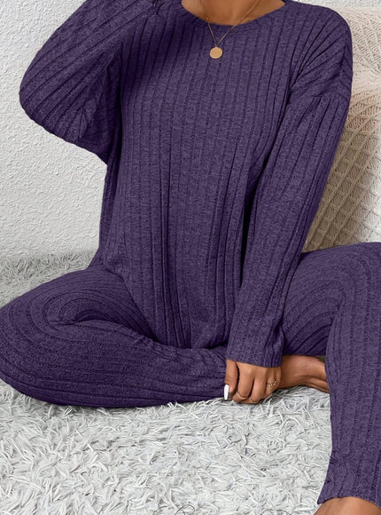 jkthpu-45 Deep Purple / UK 18 Autumn and Winter Large Size Slimming Long Sleeve