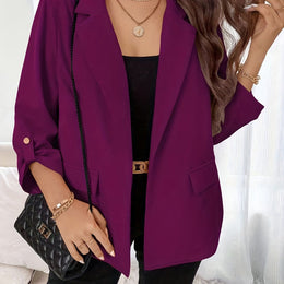 KissICON Deep Red / UK 18 Elegant Curve Whiteblack Business Blazer