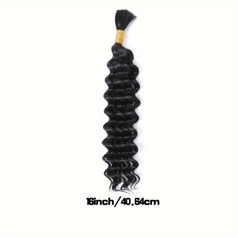 KissICON DEEP WAVE-1B / 16inch KissIcon Deep Wave Bulk Hair 50g Braiding Extensions