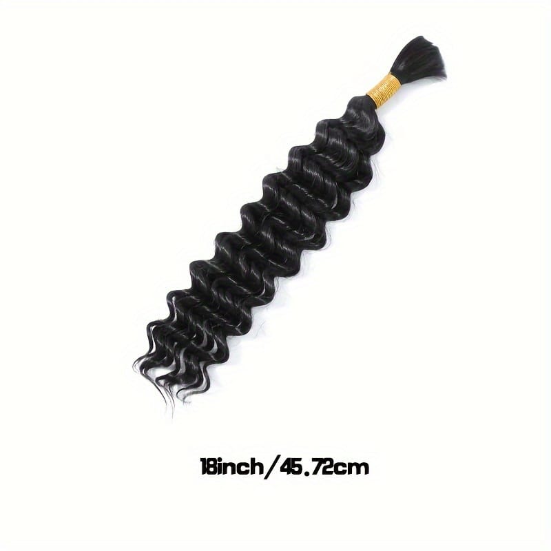KissICON DEEP WAVE-1B / 18inch KissIcon Deep Wave Bulk Hair 50g Braiding Extensions