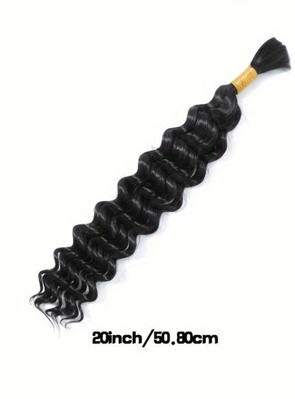 KissICON DEEP WAVE-1B / 20inch KissIcon Deep Wave Bulk Hair 50g Braiding Extensions
