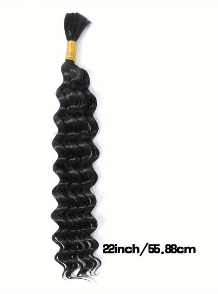 KissICON DEEP WAVE-1B / 22inch KissIcon Deep Wave Bulk Hair 50g Braiding Extensions
