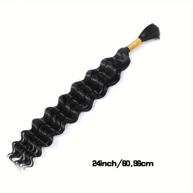 KissICON DEEP WAVE-1B / 24inch KissIcon Deep Wave Bulk Hair 50g Braiding Extensions