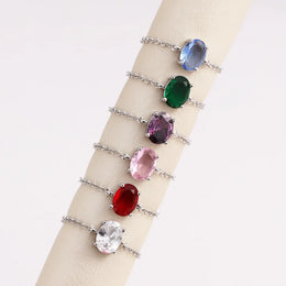 KissICON Delicate Adjustable Bling Oval Ring – CZ Sparkle