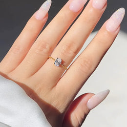 KissICON Delicate Adjustable Bling Oval Ring – CZ Sparkle