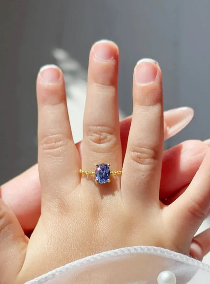 KissICON Delicate Adjustable Bling Oval Ring – CZ Sparkle