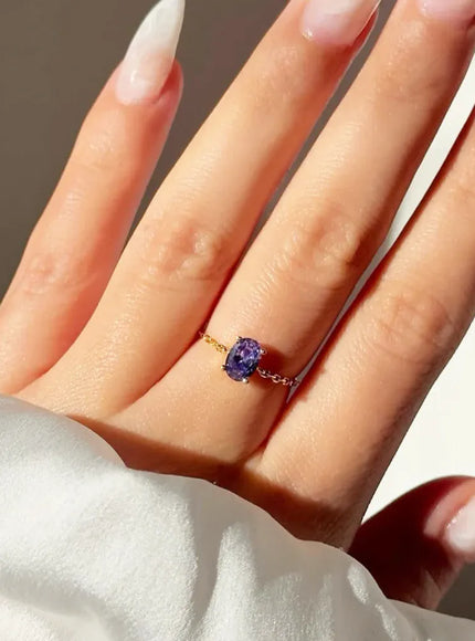 KissICON Delicate Adjustable Bling Oval Ring – CZ Sparkle
