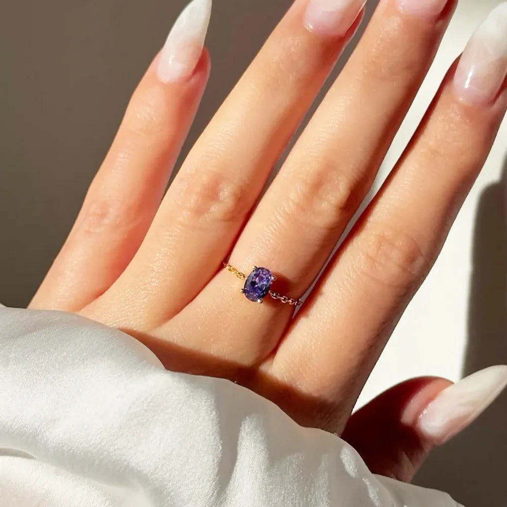 KissICON Delicate Adjustable Bling Oval Ring – CZ Sparkle
